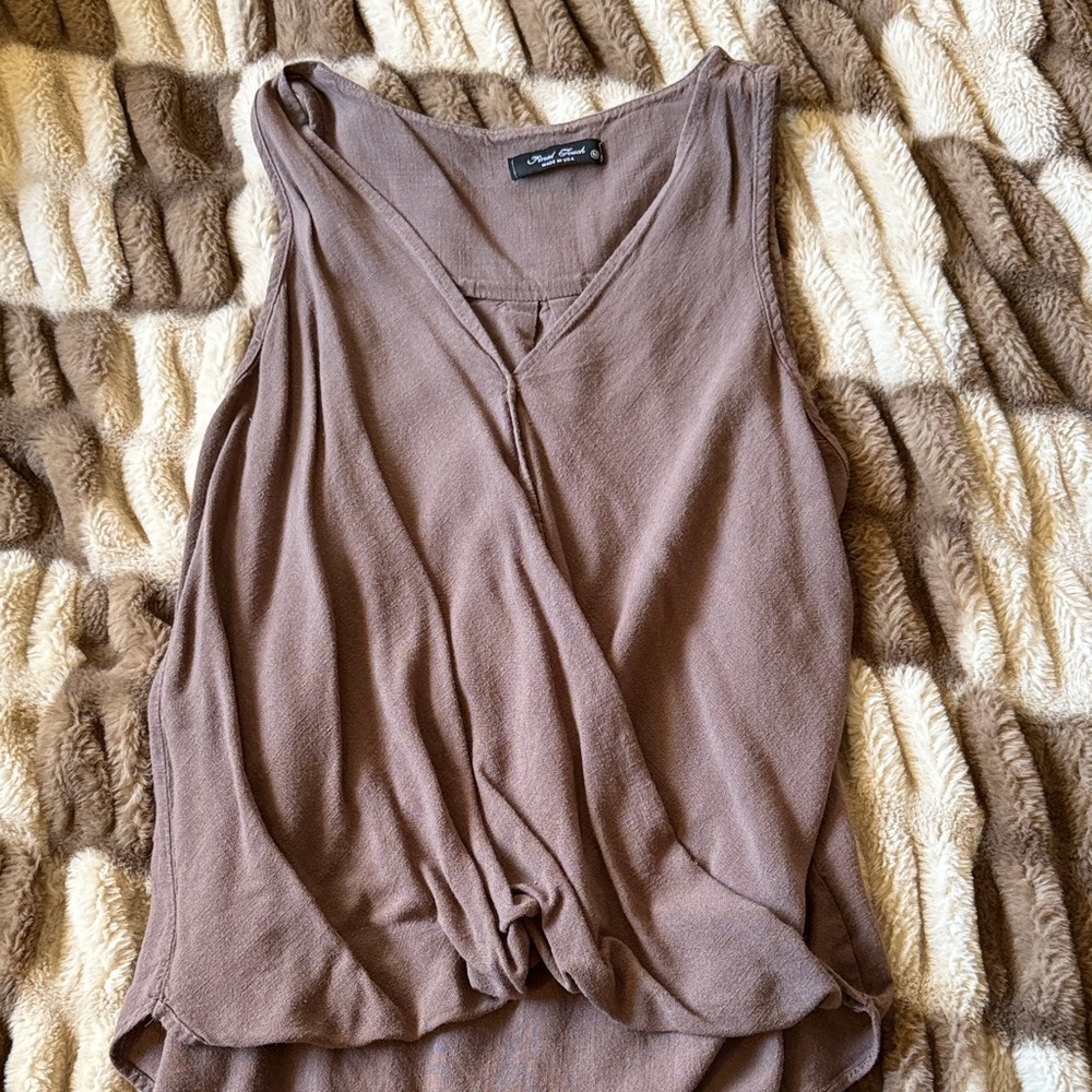 Final Touch Brown Sleeveless Tank Top